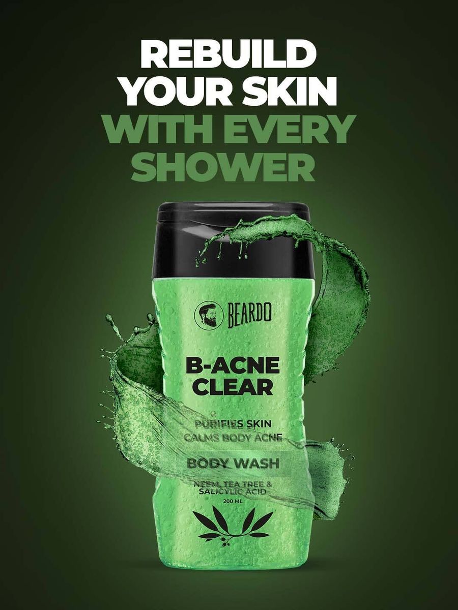 Beardo বডি অ্যাকনো ক্লিয়ার পিউরিফাইং বডি ওয়াশ নিম ও টি ট্রি সহ (২০০ মি.লি.) thumbnail 4