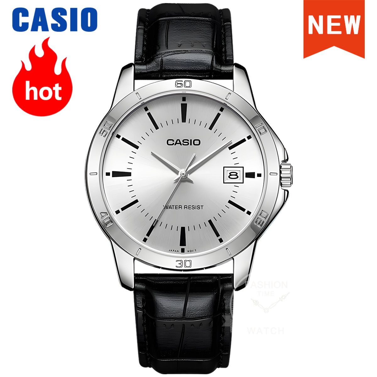 Casio এমটিপি-ভি০০৪এল লেদার স্ট্র্যাপ জেন্টস অ্যানালগ ওয়াচ