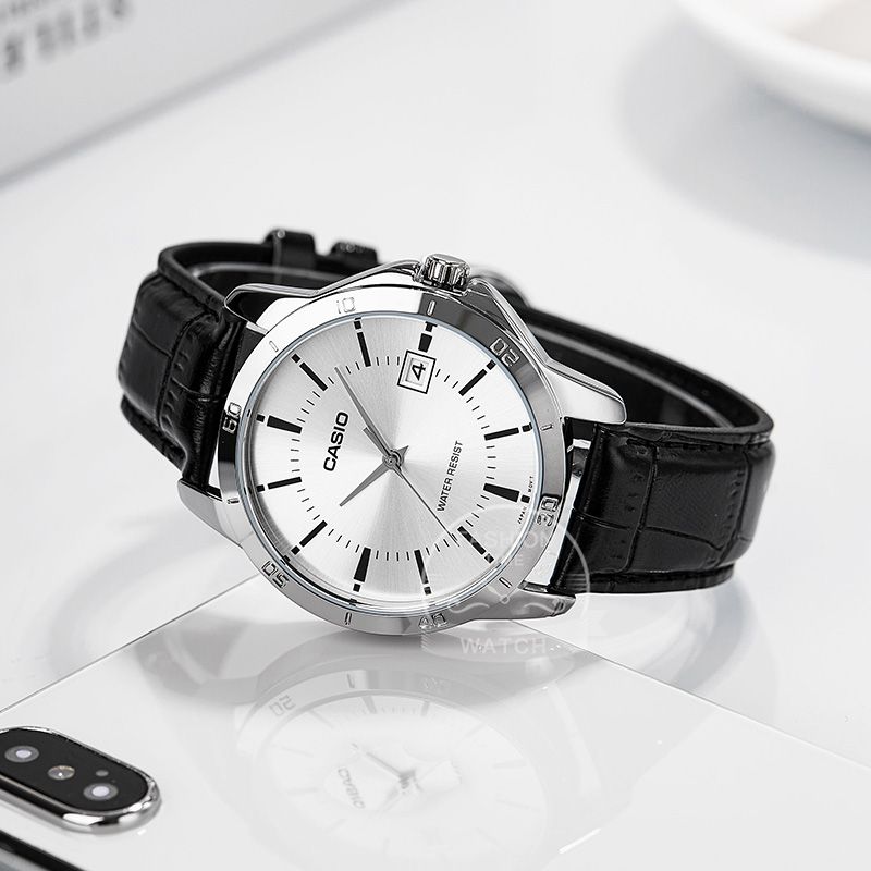 Casio এমটিপি-ভি০০৪এল লেদার স্ট্র্যাপ জেন্টস অ্যানালগ ওয়াচ alternate view