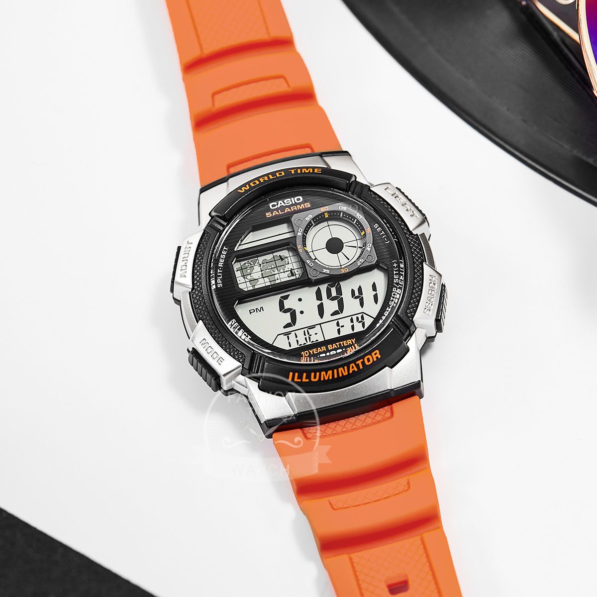 Casio এই-১০০০ডব্লিউ ১০ বছর ব্যাটারি লাইফ ডিজিটাল স্পোর্টস ওয়াচ thumbnail 3