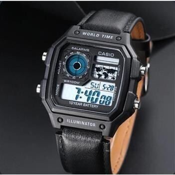 Casio এই-১২০০ডব্লিউএইচ ওয়ার্ল্ড টাইম ডিজিটাল স্পোর্টস ওয়াচ alternate view