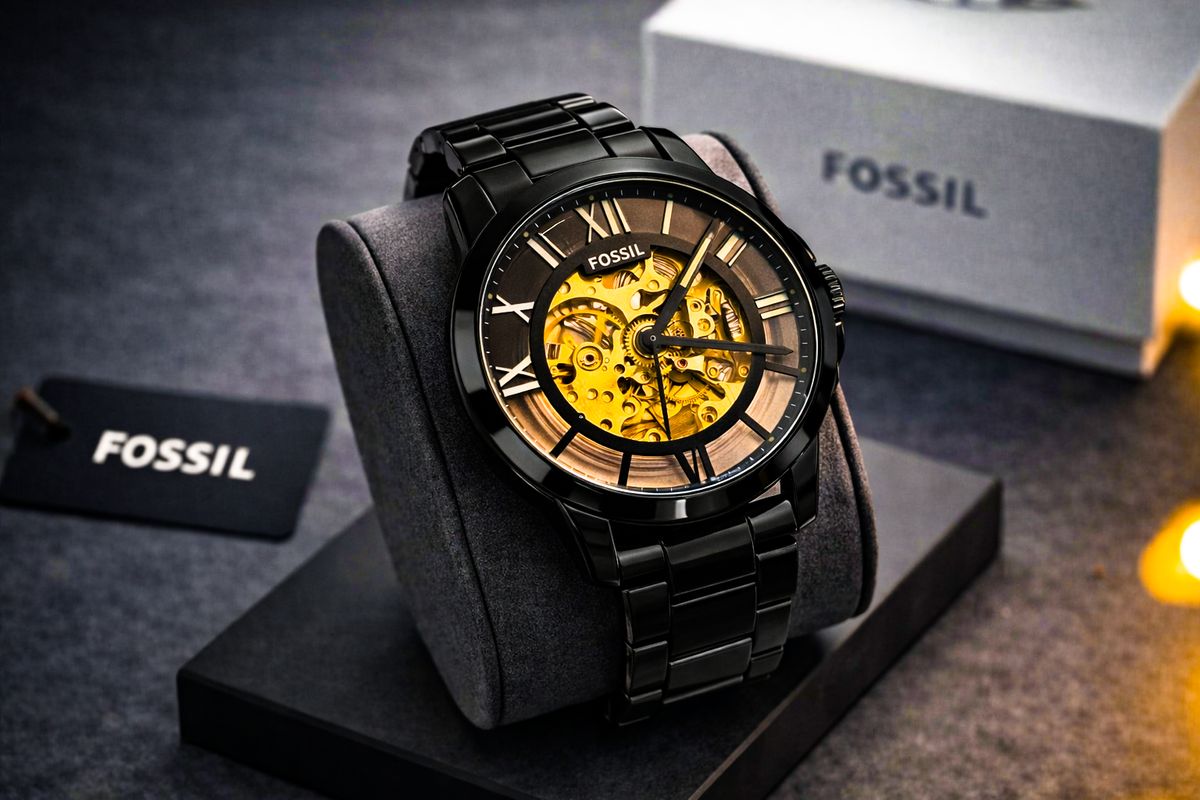 Fossil অটোমেটিক স্কেলিটন মেকানিক্যাল স্টেইনলেস স্টিল মেনস ওয়াচ
