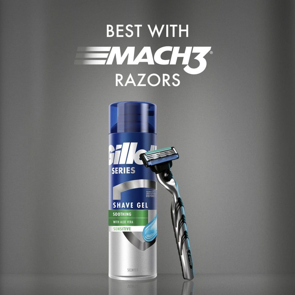 Gillette সিরিজ সেনসিটিভ স্কিন শেভ জেল অ্যালোভেরা সহ (২০০ মি.লি.) thumbnail 4