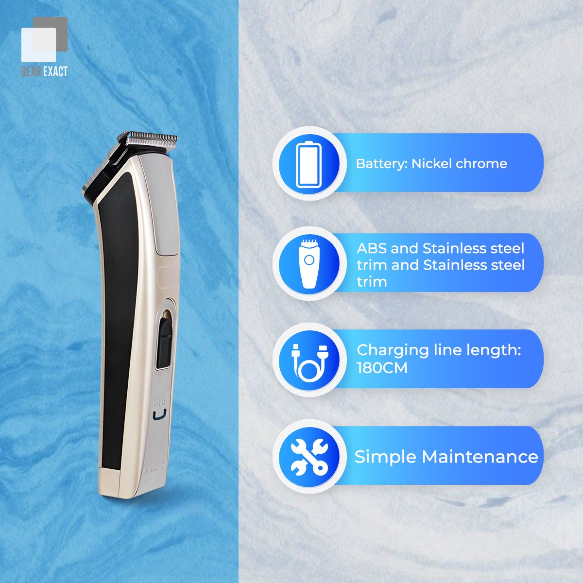 Kemei KM-5017 প্রফেশনাল কর্ডলেস হেয়ার ও বিয়ার্ড ট্রিমার alternate view