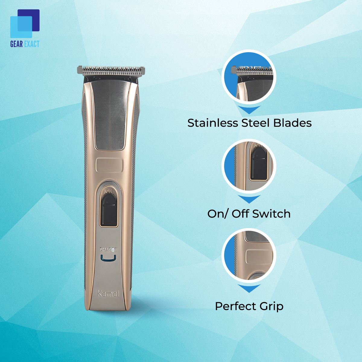 Kemei KM-5017 প্রফেশনাল কর্ডলেস হেয়ার ও বিয়ার্ড ট্রিমার thumbnail 3