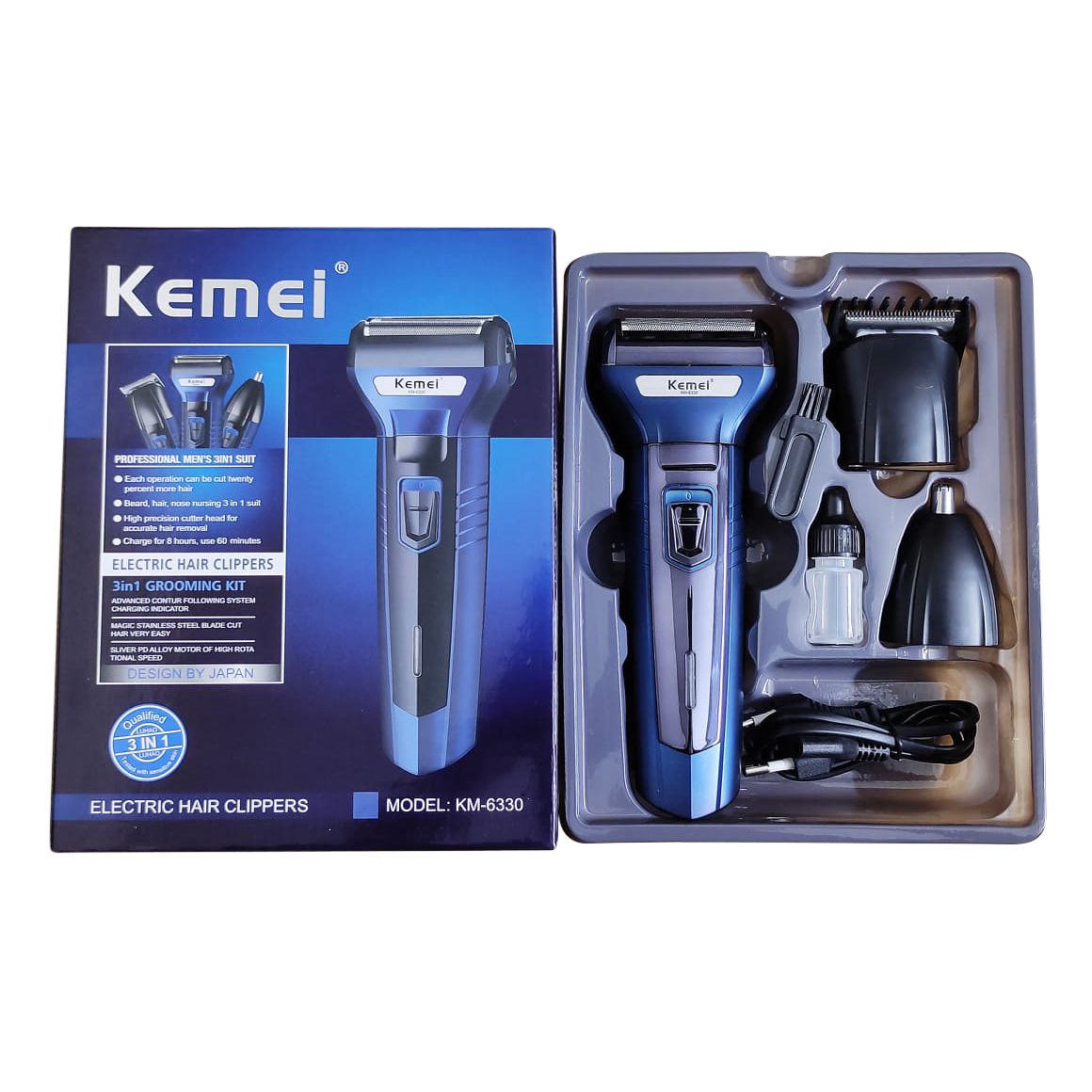 Kemei KM-6330 ৩-ইন-১ হেয়ার ক্লিপার ও নোজ ট্রিমার thumbnail 4