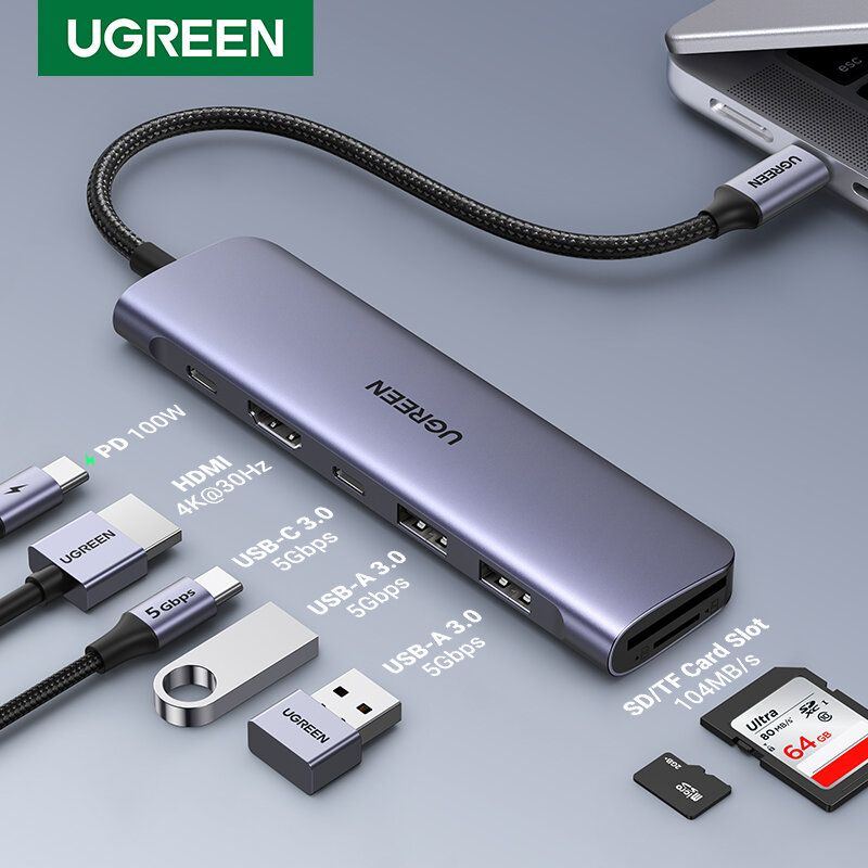 UGREEN ৭-ইন-১ ইউএসবি-সি মাল্টিপোর্ট হাব ও অ্যাডাপ্টার alternate view