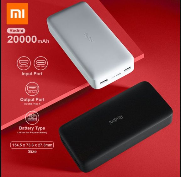 Xiaomi Redmi ১৮W ফাস্ট চার্জিং পাওয়ার ব্যাংক ২০০০০mAh